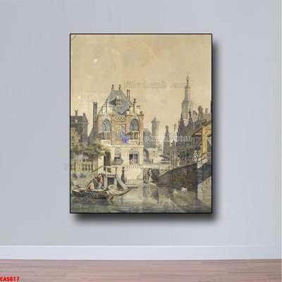 Hình ảnh file gốc in lụa Tranh sơn dầu phong cảnh châu âu CA5617