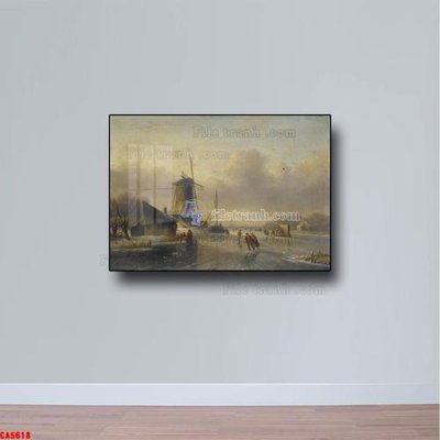 File ảnh gốc Tranh sơn dầu phong cảnh châu âu CA5618 không vỡ nét