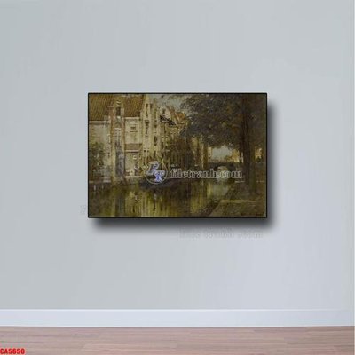 File gốc Tranh sơn dầu phong cảnh châu âu CA5650 (in lụa) tranh mã đáo