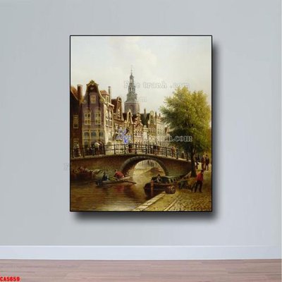 File PSD in ấn Tranh sơn dầu phong cảnh châu âu CA5659 (chất lượng cao)