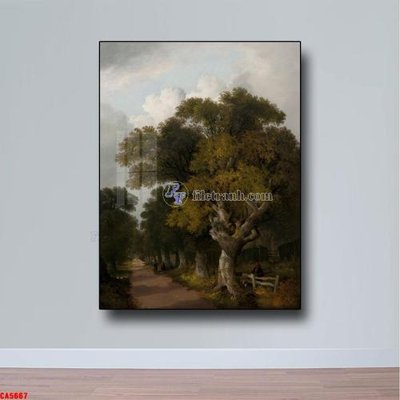 File in trần Tranh sơn dầu phong cảnh châu âu CA5667 (bản gốc) hoa văn