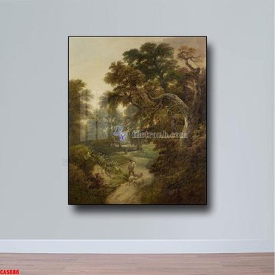 File gốc Tranh sơn dầu phong cảnh châu âu CA5686 (in tráng gương) hiện đại