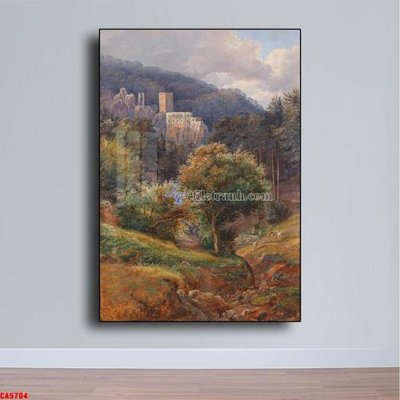 File gốc Tranh sơn dầu phong cảnh châu âu CA5704 (in lụa) họa tiết 3D