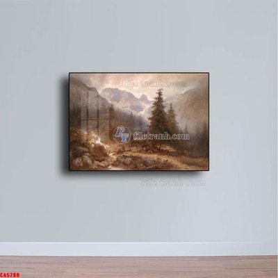 File in mica Tranh sơn dầu phong cảnh châu âu CA5789 (ảnh gốc) đẹp