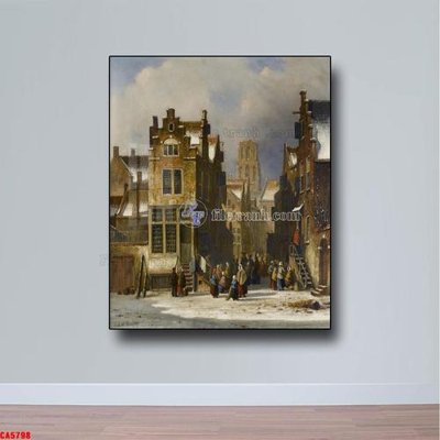 File in lụa Tranh sơn dầu phong cảnh châu âu CA5798 (tân cổ điển) Tranh sơn dầu phong cảnh châu âu CA5798