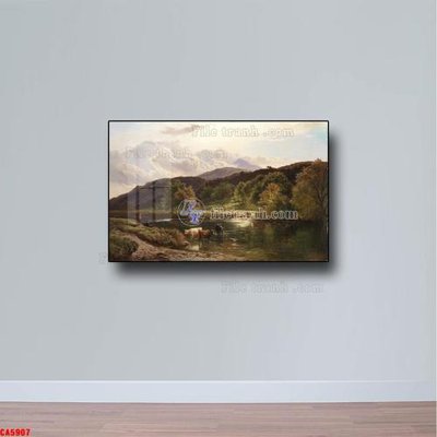 File gốc Tranh sơn dầu phong cảnh châu âu CA5907 (in tráng gương) sang trọng