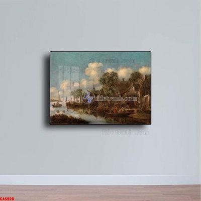 File tranh Tranh sơn dầu phong cảnh châu âu CA5928 (bản gốc) treo phòng ăn