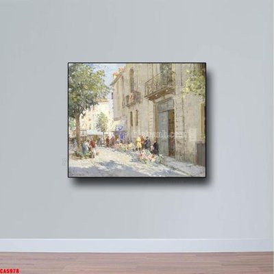 File tranh in trần 3D Tranh sơn dầu phong cảnh châu âu CA5978 (ảnh gốc)