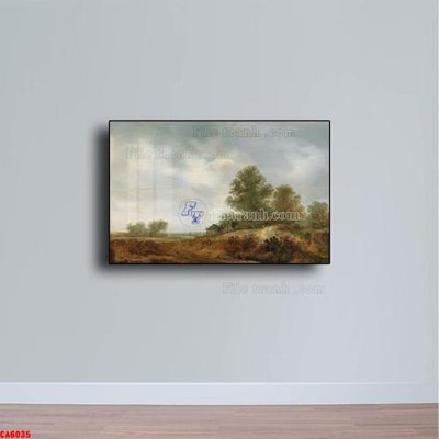 Hình ảnh file gốc in trần nhà Tranh sơn dầu phong cảnh châu âu CA6035