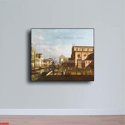 File tranh in trần Tranh sơn dầu phong cảnh châu âu CA6050 (ảnh gốc siêu nét)