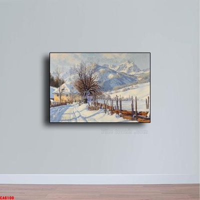 File gốc in tráng gương Tranh sơn dầu phong cảnh châu âu CA6100 chi tiết