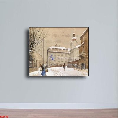 Tải file Tranh sơn dầu phong cảnh châu âu CA6132 (gốc) làm tranh trang trí