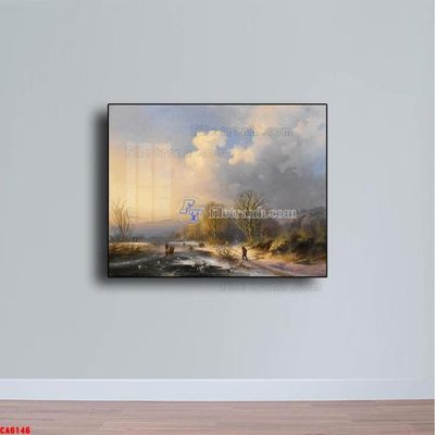 File gốc Tranh sơn dầu phong cảnh châu âu CA6146 (phong cách) tối giản