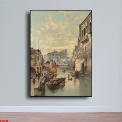 Tải file Tranh sơn dầu phong cảnh châu âu CA6208 (gốc) làm file tranh quảng cáo