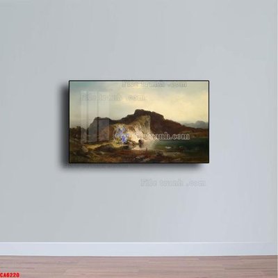 Download file gốc Tranh sơn dầu phong cảnh châu âu CA6220 (in lụa) hoa lá