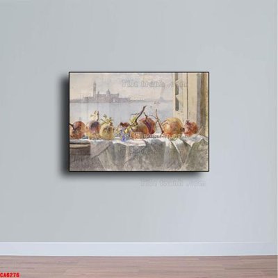 Download file gốc Tranh sơn dầu phong cảnh châu âu CA6276 (in lụa) hoa lá