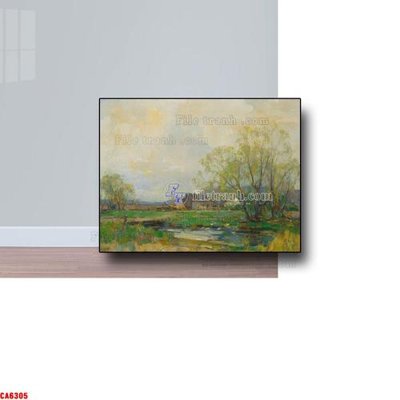 File in trần Tranh sơn dầu phong cảnh châu âu CA6305 (bản gốc) mây trời