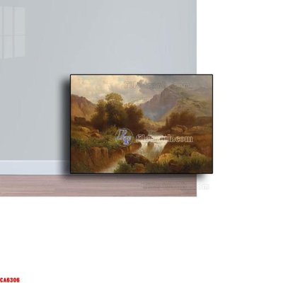 Download file gốc Tranh sơn dầu phong cảnh châu âu CA6306 (in mica) trong suốt