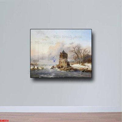 File gốc Tranh sơn dầu phong cảnh châu âu CA6314 (in ấn) màu sắc trung thực