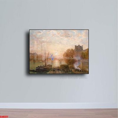 File tranh in trần 3D Tranh sơn dầu phong cảnh châu âu CA6327 (ảnh gốc)