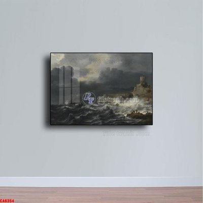 File in trần Tranh sơn dầu phong cảnh châu âu CA6354 (bản gốc 3D) sống động