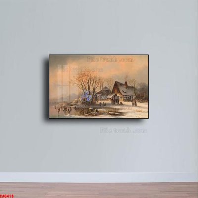 Chi tiết file gốc Tranh sơn dầu phong cảnh châu âu CA6418 (cho in tráng gương)