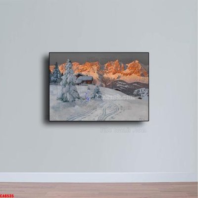 Ảnh gốc file in lụa Tranh sơn dầu phong cảnh châu âu CA6535 chi tiết