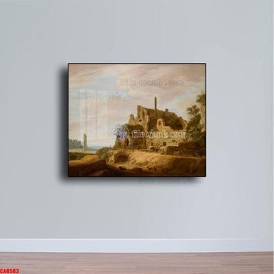 Tải file Tranh sơn dầu phong cảnh châu âu CA6563 (gốc) làm tranh treo tường