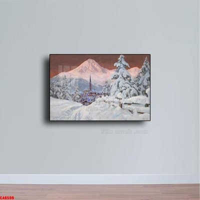 Ảnh gốc file in lụa Tranh sơn dầu phong cảnh châu âu CA6599 chi tiết