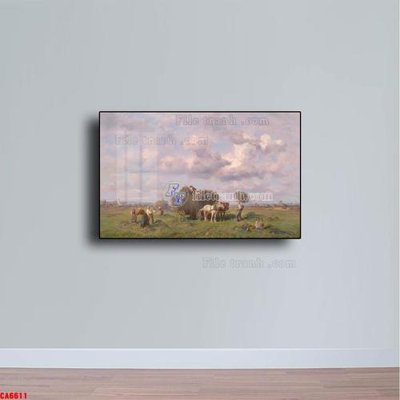 File in trần Tranh sơn dầu phong cảnh châu âu CA6611 (file gốc) xuyên sáng