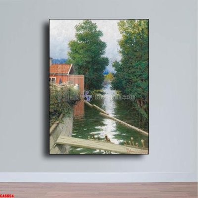 File in trần Tranh sơn dầu phong cảnh châu âu CA6654 (bản gốc 3D) sống động