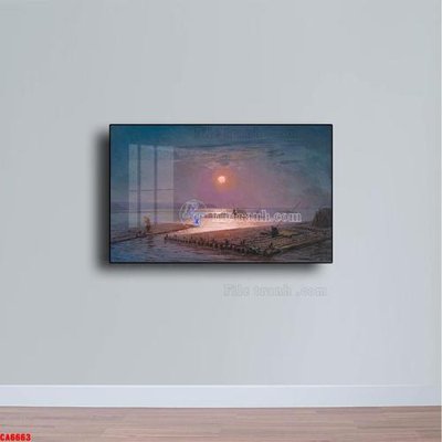 File gốc Tranh sơn dầu phong cảnh châu âu CA6663 (in lụa) hoa văn cổ điển