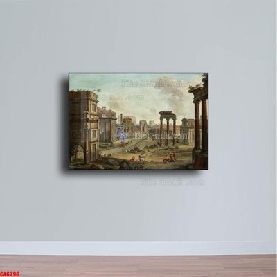 File PSD Tranh sơn dầu phong cảnh châu âu CA6796 (gốc) tách lớp chi tiết