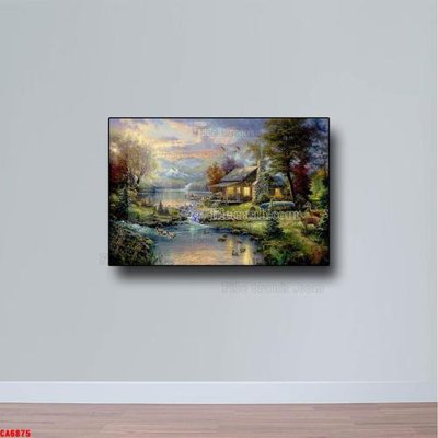 File gốc Tranh sơn dầu phong cảnh châu âu CA6875 (in lụa) họa tiết 3D