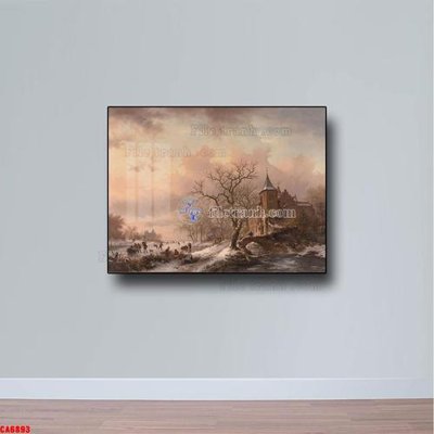 File PSD Tranh sơn dầu phong cảnh châu âu CA6893 (gốc) tách lớp chi tiết