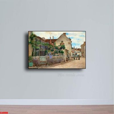 File in lụa Tranh sơn dầu phong cảnh châu âu CA6906 (hoa văn) Tranh sơn dầu phong cảnh châu âu CA6906