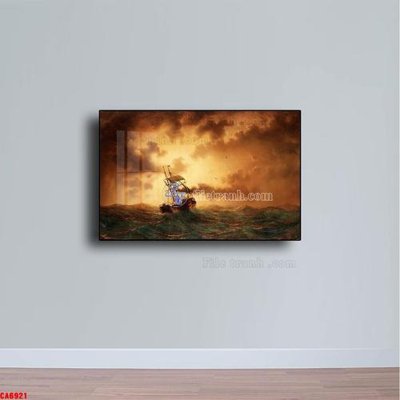 File in trần Tranh sơn dầu phong cảnh châu âu CA6921 (bản gốc) bầu trời