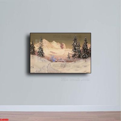 Hình ảnh file gốc in trần nhà Tranh sơn dầu phong cảnh châu âu CA6980