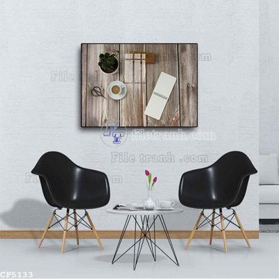 File tranh gốc in trần nhà File tranh treo quán cà phê CF5133 3D