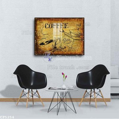 File tranh File tranh treo quán cà phê CF5254 (gốc) phong cách tối giản