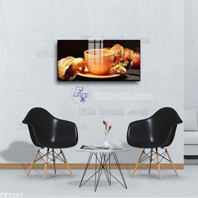 Hình ảnh file gốc File tranh treo quán cà phê CF5267 cho in UV