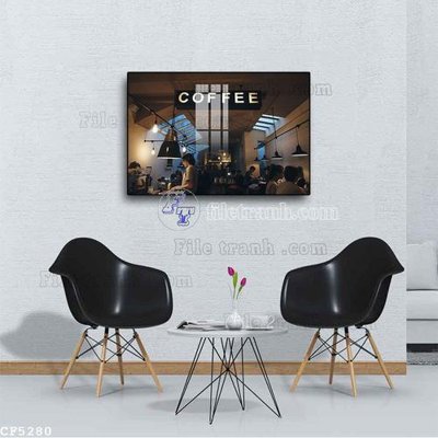 File gốc File tranh treo quán cà phê CF5280 (cho in 3D) độc đáo