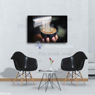 File gốc File tranh treo quán cà phê CF5281 (in lụa) tranh thuận buồm
