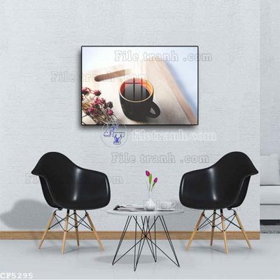 File gốc File tranh treo quán cà phê CF5295 (cho in UV) siêu nét