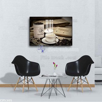 File gốc File tranh treo quán cà phê CF5305 (in mica) trang trí