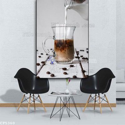 File gốc File tranh treo quán cà phê CF5360 (in lụa) chi tiết cao