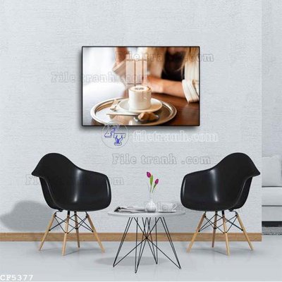 Hình ảnh file gốc in trần nhà File tranh treo quán cà phê CF5377