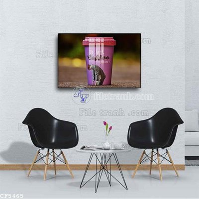 File tranh File tranh treo quán cà phê CF5465 (bản gốc) in lụa 3D