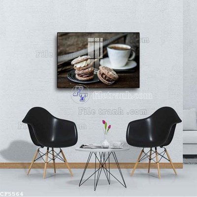 File tranh gốc in trần nhà File tranh treo quán cà phê CF5564 3D