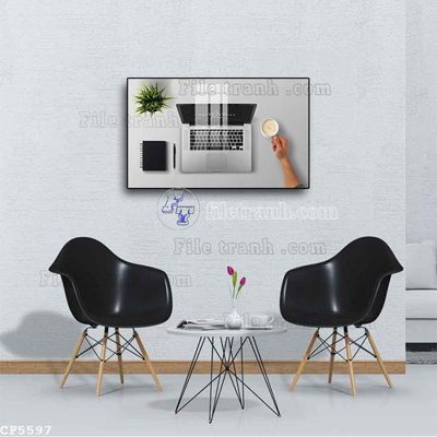 Download file gốc File tranh treo quán cà phê CF5597 (in lụa) hoa lá